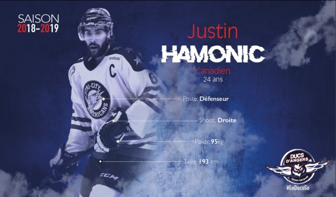 L’imposant défenseur Justin HAMONIC débarque en Anjou pour s’y imposer !